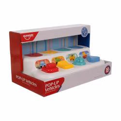Pædagogisk legetøj med pop-up-køretøjer, hoppende POPUP-biler, interaktive 4-i-1-køretøjer
