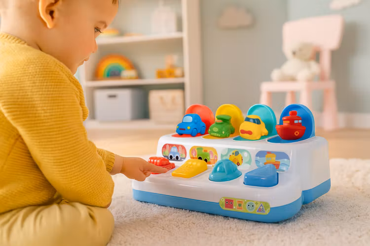 Pedagogisk leksak med popup-fordon, hoppande POPUP-bilar, interaktiva 4-i-1-fordon