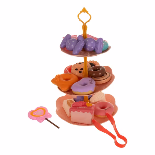 Barnteservis, kaffeservis, kaffetillbehör + presentetui, leksaks-tesservis med godis