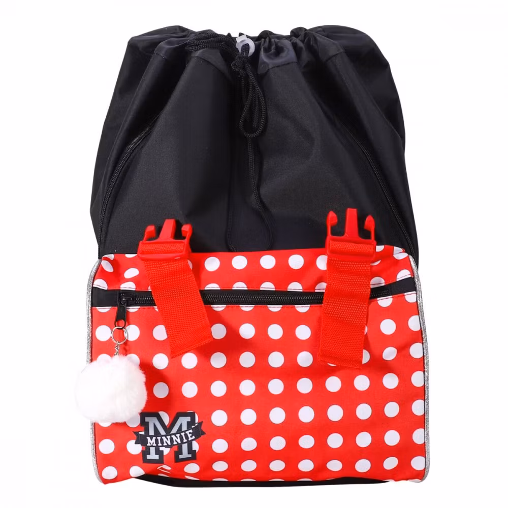 Disney Minnie skolväska, väska med Pompon, 42 cm