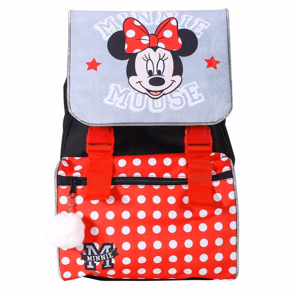 Disney Minnie skolväska, väska med Pompon, 42 cm