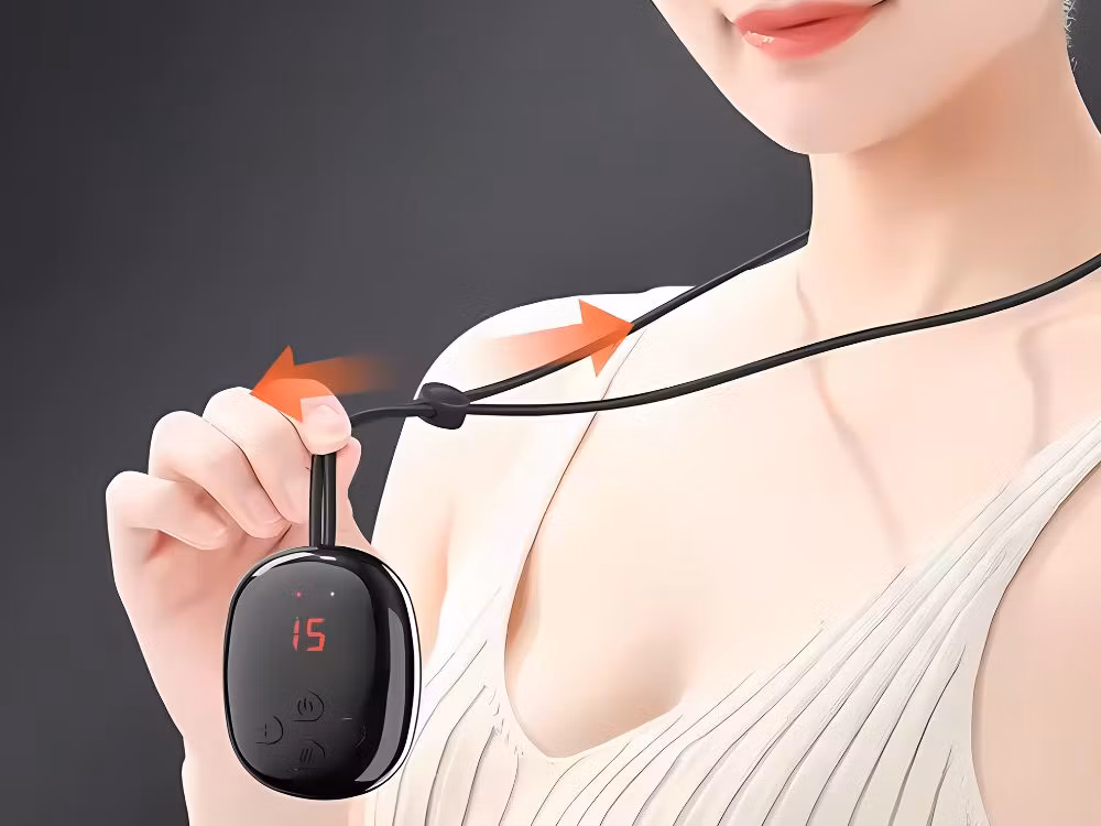 Elektrostimulator Nackmassageapparat USB – 15 intensitetsnivåer & 4 värmelägen EMS