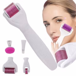 Dermaroller 6-i-1 Kit – Mikronåls Mesoterapi för Ansikte, Hals & Kropp