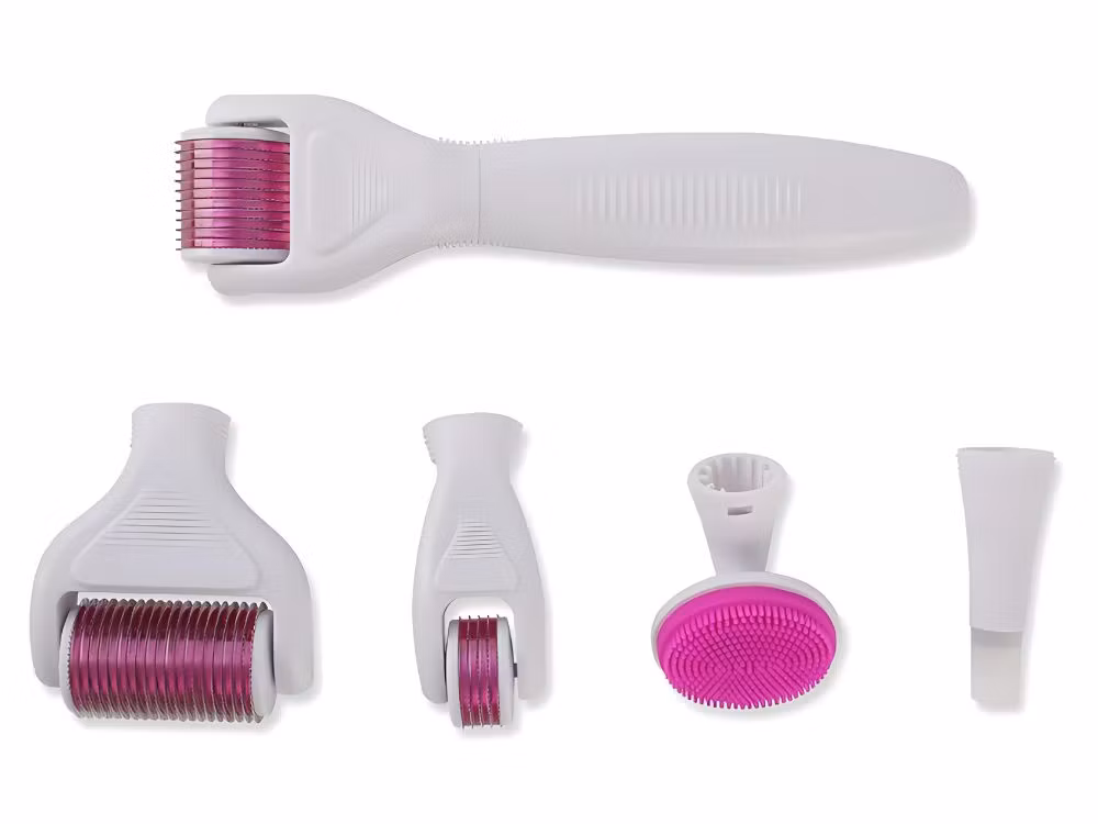 Dermaroller 6-i-1 Kit – Mikronåls Mesoterapi för Ansikte, Hals & Kropp