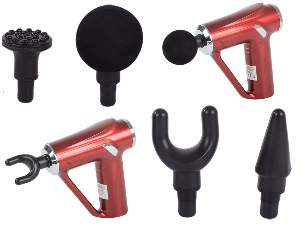 Massagepistol för Rygg, Kropp & Ben – Stark Muskelmassage med 4 Utbytbara Munstycken