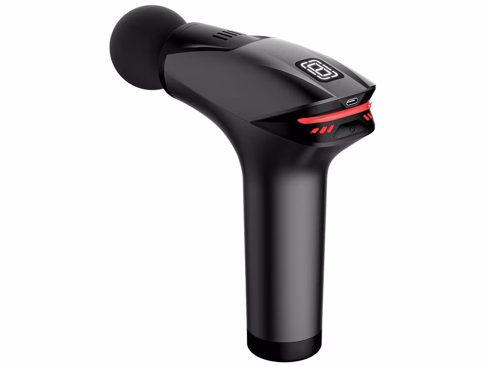 Massagepistol för Rygg, Kropp & Ben – Stark Muskelmassage med 5 Utbytbara Munstycken