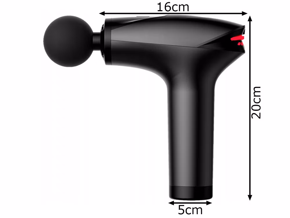 Massagepistol för Rygg, Kropp & Ben – Stark Muskelmassage med 5 Utbytbara Munstycken