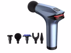 Massage Gun for Back, Strong Muscle Massage with 5 Replaceable Nozzles - Blue