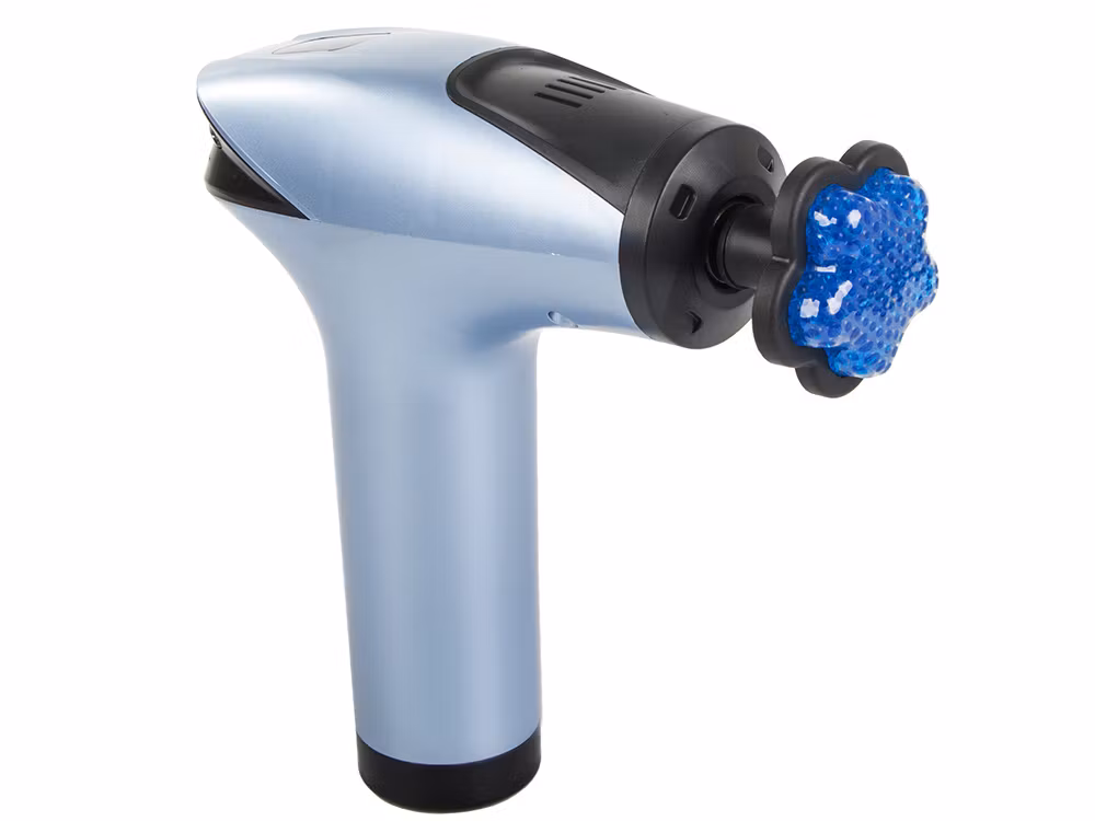 Massagepistol för Rygg, Stark Muskelmassage med 5 Utbytbara Munstycken -Blå