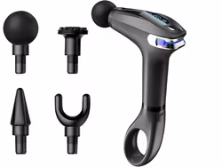 Svart Massagepistol för Rygg, Kropp & Ben – Stark Muskelmassage med 4 Spetsar