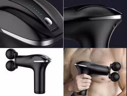 Svart Massagepistol för Rygg, Kropp & Ben – Stark Muskelmassage med 4 Spetsar