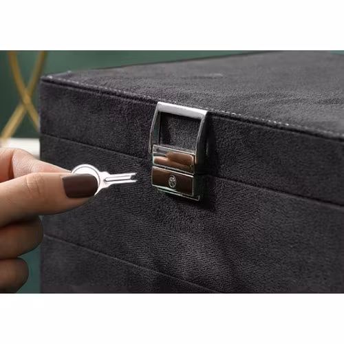 Svart Smyckeskrin – Smyckesförvaring med Fack för Ringar & Halsband