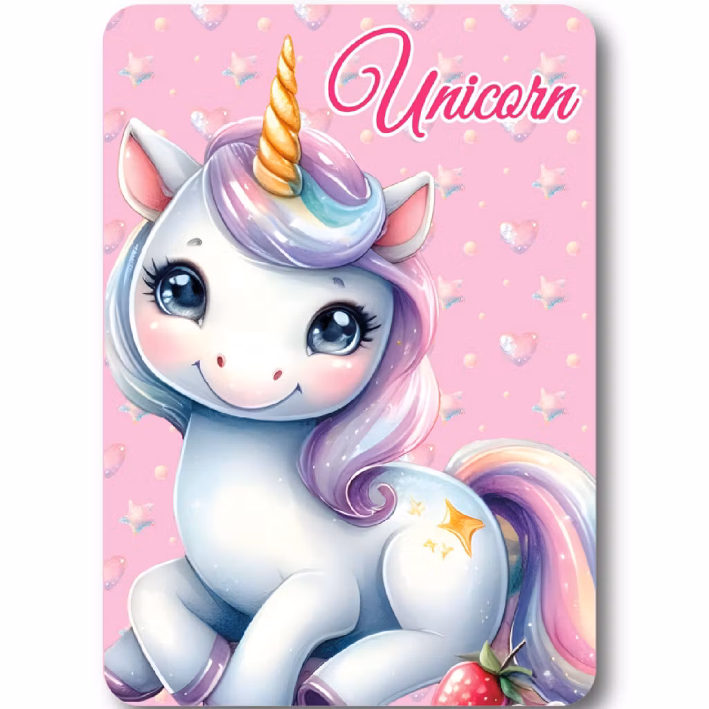Barn filt - Unicorn Starlight polarfilt 100x140cm