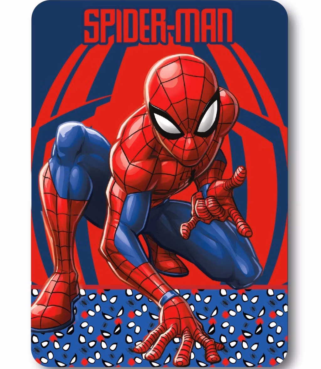 Spider-Man fleecepläd – Watching Eyes 100x140 cm | Mjuk & varm barnfilt i rött