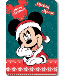 Disney Mickey Mouse julfilt fleece 100x140 cm | Grön barnfilt