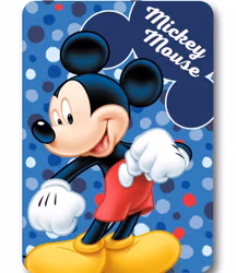 Disney Mickey Mouse Dots polarfleece-filt 100x140 cm | Blå barnfilt