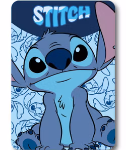 Disney Lilo & Stitch polarfleece-filt – Happy 100x140 cm | Blå barnfilt