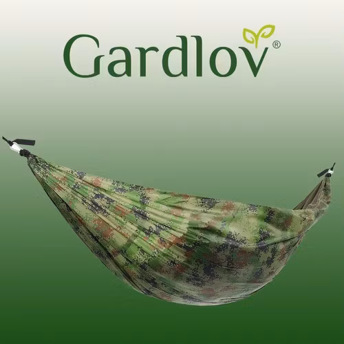 Santiago Army Hängmatta med Myggnät 260x140 cm – Ultralätt Campinghängmatta med Karbinhakar & Förvaringspåse