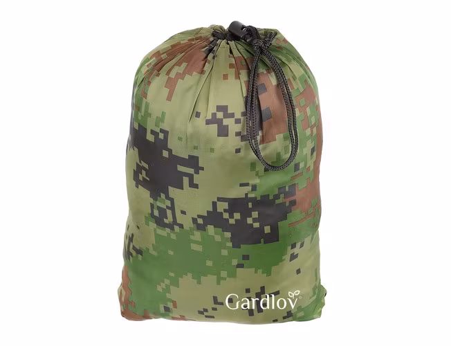 Santiago Army Hängmatta med Myggnät 260x140 cm – Ultralätt Campinghängmatta med Karbinhakar & Förvaringspåse