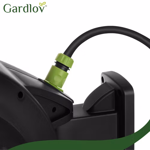Automatisk Trädgårdsslangvinda 30 m – GARDLOV Väggmonterad Slangvinda med 7-läges Sprutpistol, 180° Rotation