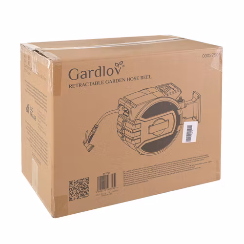 Automatisk Trädgårdsslangvinda 20 m – GARDLOV Väggmonterad Slangvinda med 7-läges Sprutpistol & 180° Rotation