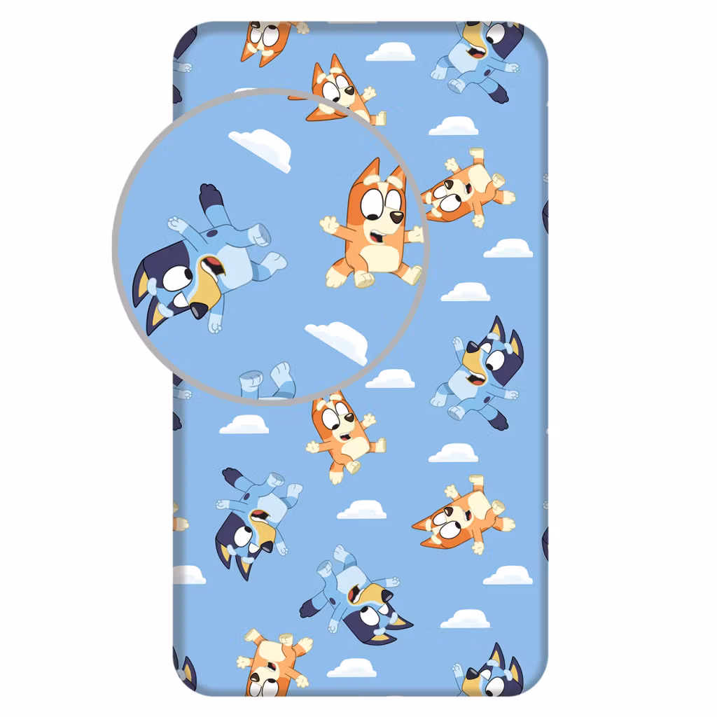 Bluey Clouds dra-på-lakan 90x200 cm