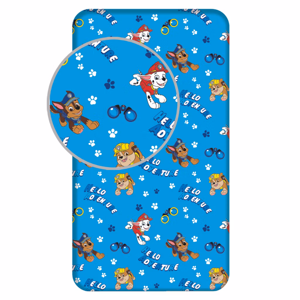 Paw Patrol "Hello Adventure" dra-på-lakan 90x200 cm