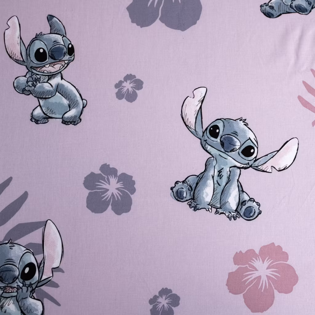 Disney Lilo & Stitch rosa dra-på-lakan 90x200 cm