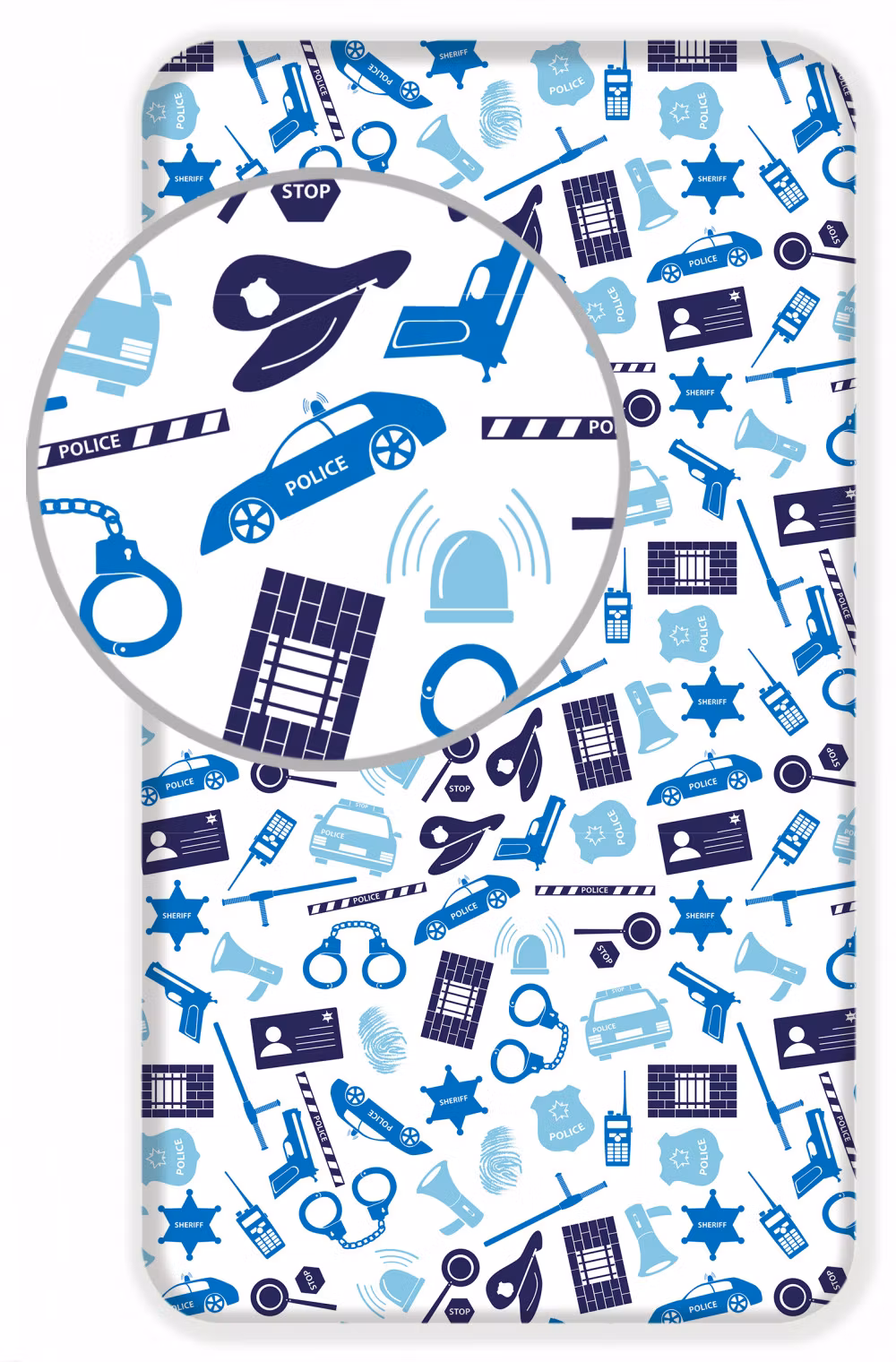 Polis dra-på-lakan 90x200 cm