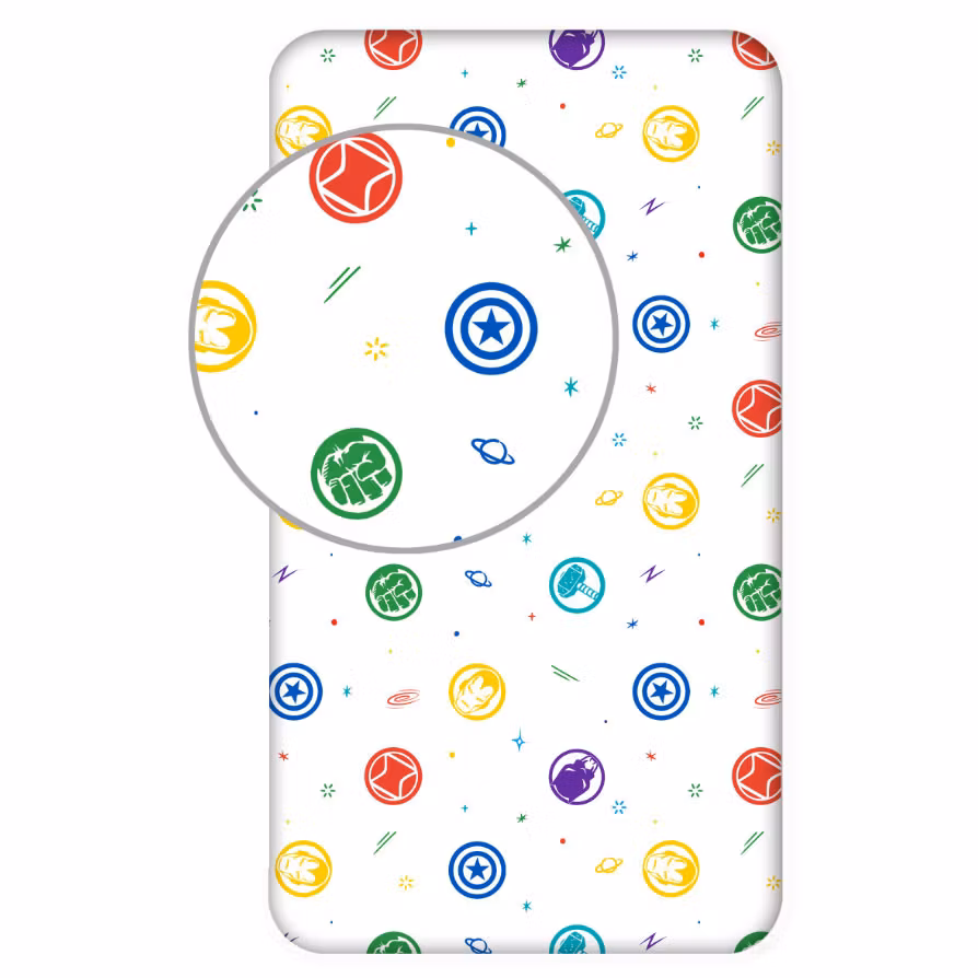 Avengers Symbols dra-på-lakan 90x200 cm