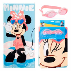 Disney Minnie Badhandduk & Simglasögon Set – Snabbtorkande