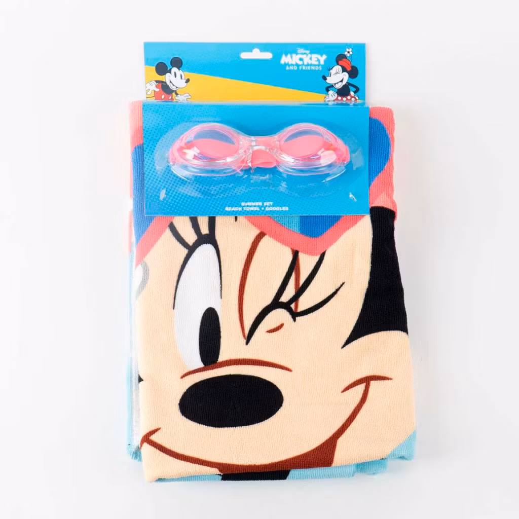 Disney Minnie Badhandduk & Simglasögon Set – Snabbtorkande