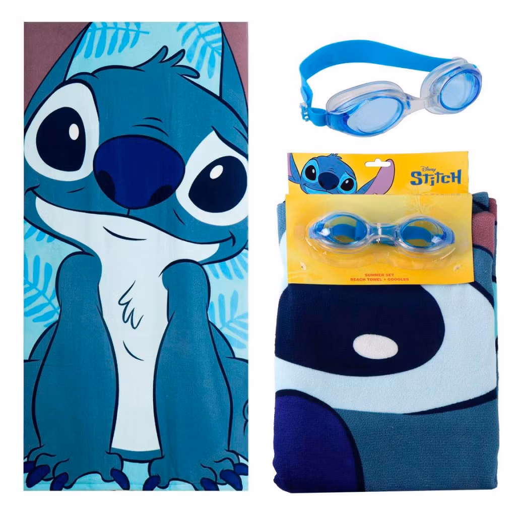 Disney Lilo & Stitch “Cutie” Badhandduk & Simglasögon Set – Snabbtorkande