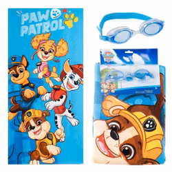 Paw Patrol “Ready” Badhandduk & Simglasögon Set – Snabbtorkande