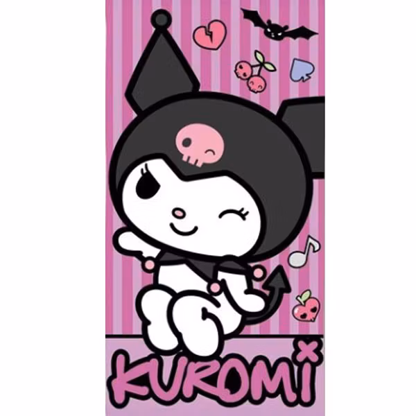Hello Kitty “Punk Kuromi” Strandhandduk 70x140 cm – Snabbtorkande