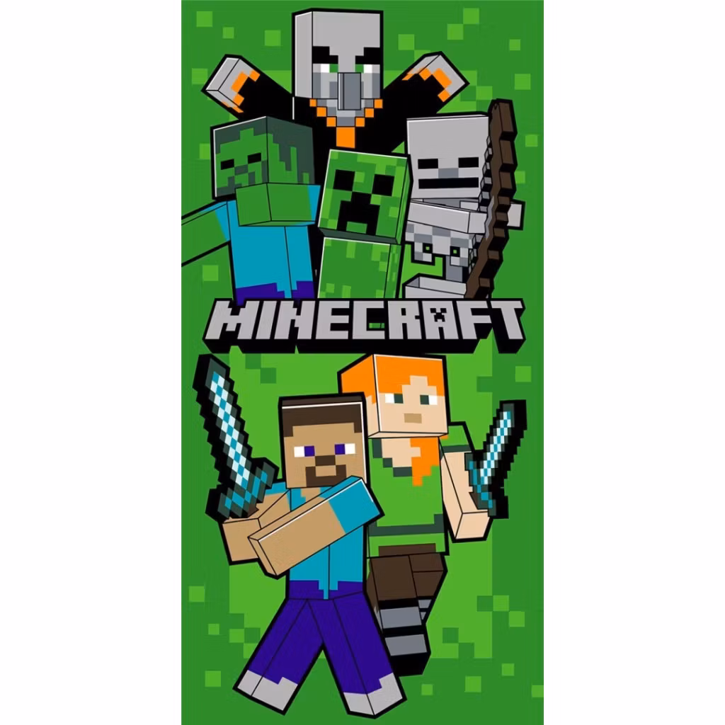 Minecraft “Swordfight” Strandhandduk 70x140 cm – Snabbtorkande