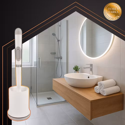 Silikon toalettborste vit – Ruhhy 25881 med hållare