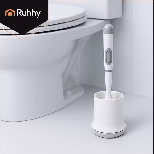 Silikon toalettborste vit – Ruhhy 25881 med hållare