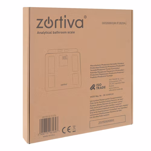 Analytisk baderomsvekt med Bluetooth – ZORTIVA Smart Premium