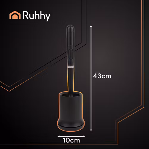 Silikoninen wc-harja musta – Ruhhy 25882 pidikkeellä