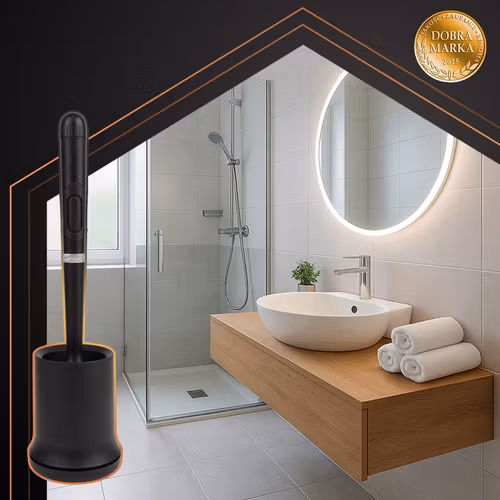 Silikoninen wc-harja musta – Ruhhy 25882 pidikkeellä