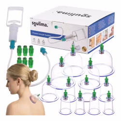 Kinesiska vakuumkoppar 12-set med pump – SOULIMA