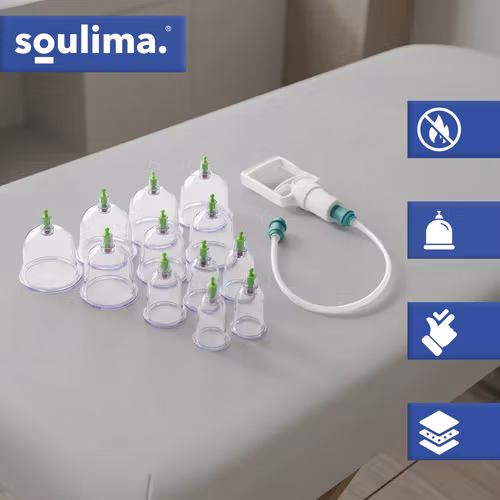 Kinesiska vakuumkoppar 12-set med pump – SOULIMA