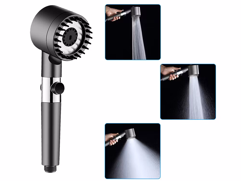 Duschhandtag 3 lägen med utbytbart filter, stoppfunktion ekonomisk