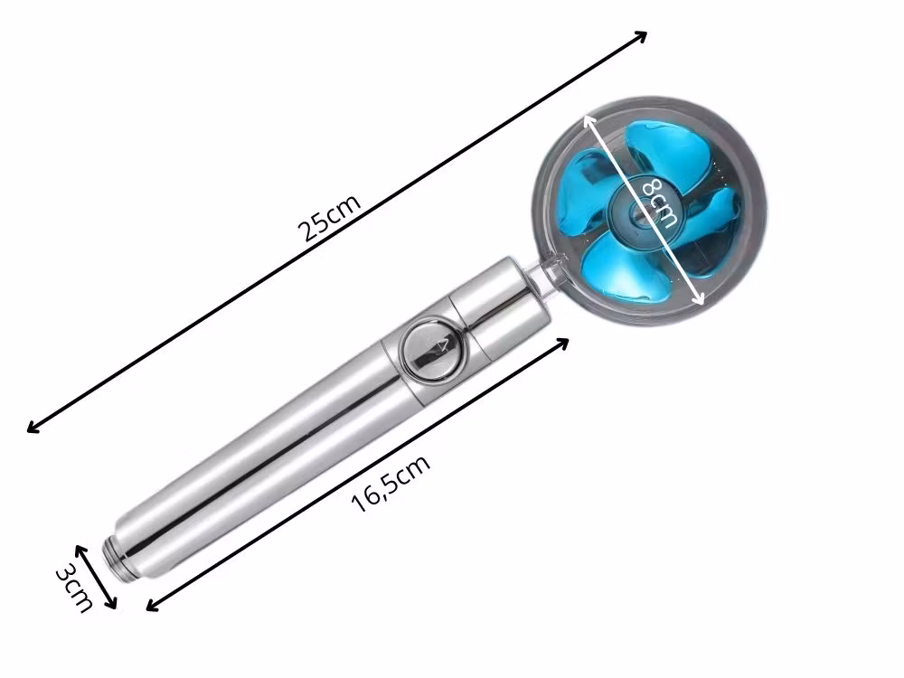 Duschhandtag med utbytbart turbofilter med fläkt