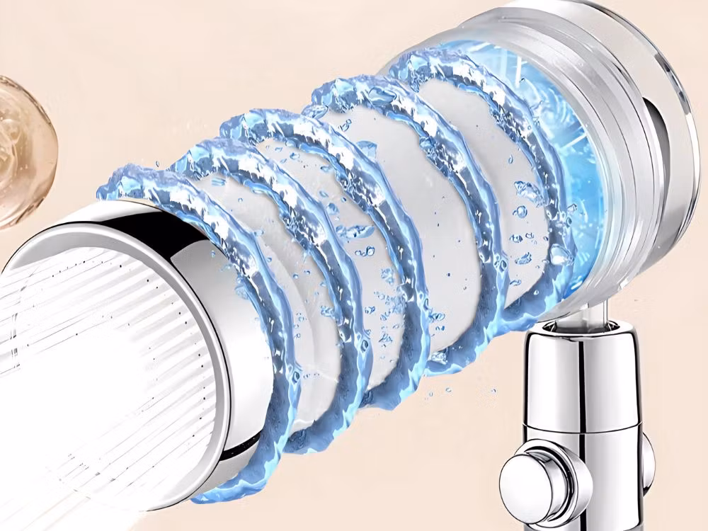 Duschhandtag med utbytbart turbofilter med fläkt