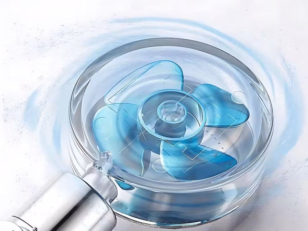 Duschhandtag med utbytbart turbofilter med fläkt