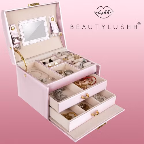 Smyckeskrin i satin – rosa (BEAUTYLUSHH)