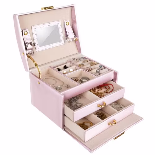 Smyckeskrin i satin – rosa (BEAUTYLUSHH)