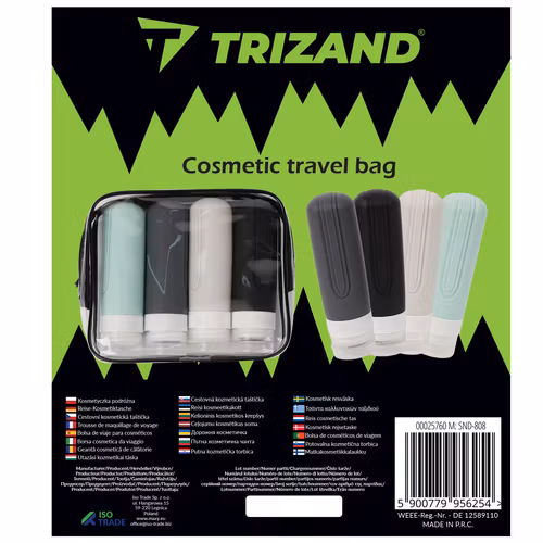 Reseflaskor Flygplan 4x90ml – Necessär & TSA Godkänd | TRIZAND